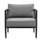 Armen Living Sonoma Outdoor 4 piece Set in Dark Gray Finish and Dark Gray Cushions SETODSODKGR - alternate 2